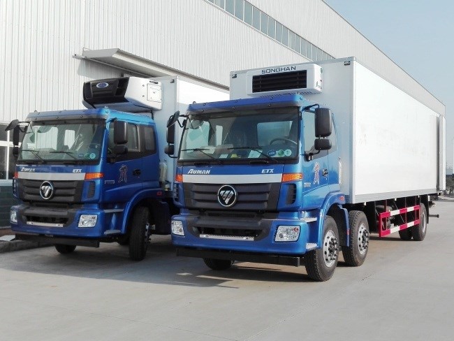 (厢长9.6米)福田etx小三轴冷藏车