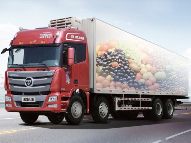 (厢长9.6米)福田gtl前四后八冷藏车